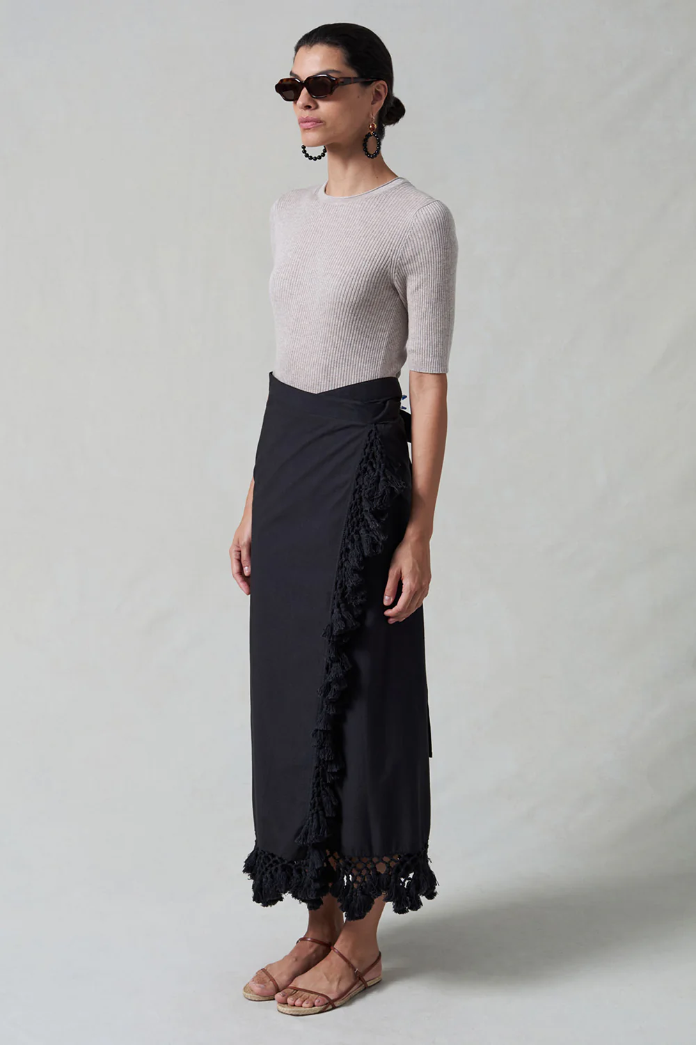 Capri Crocheted Wrap Skirt Caviar - Image 3