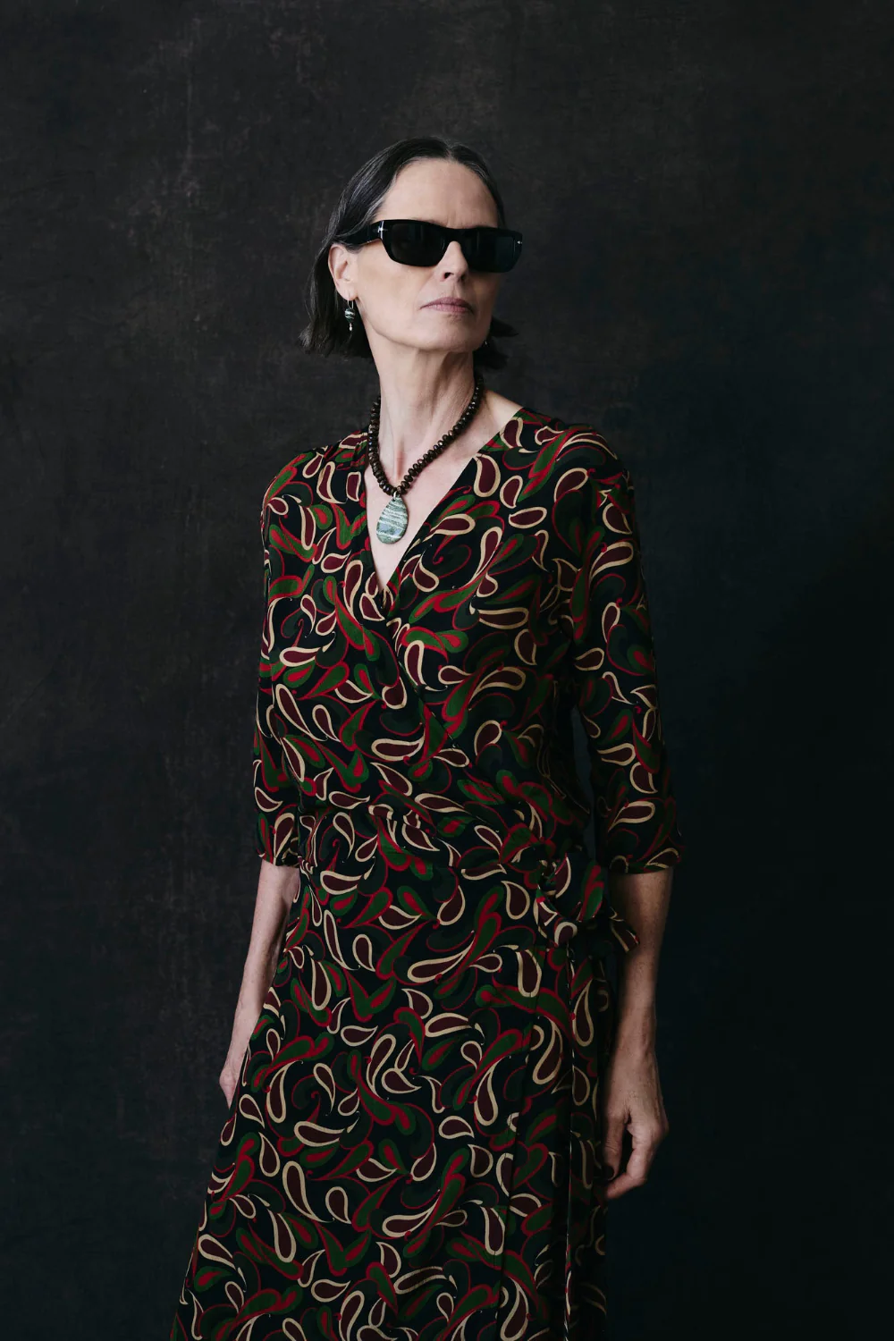 Cecilia Silk Wrap Dress Chili Pepper - Image 3