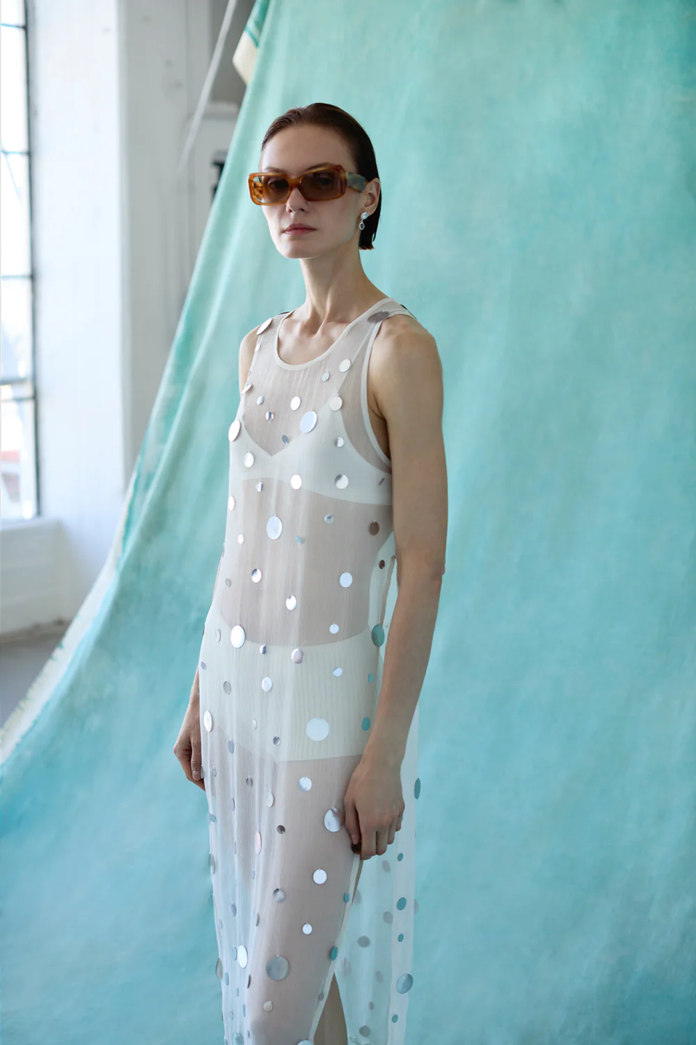 Chloe Sequin Tunic White - Image 4