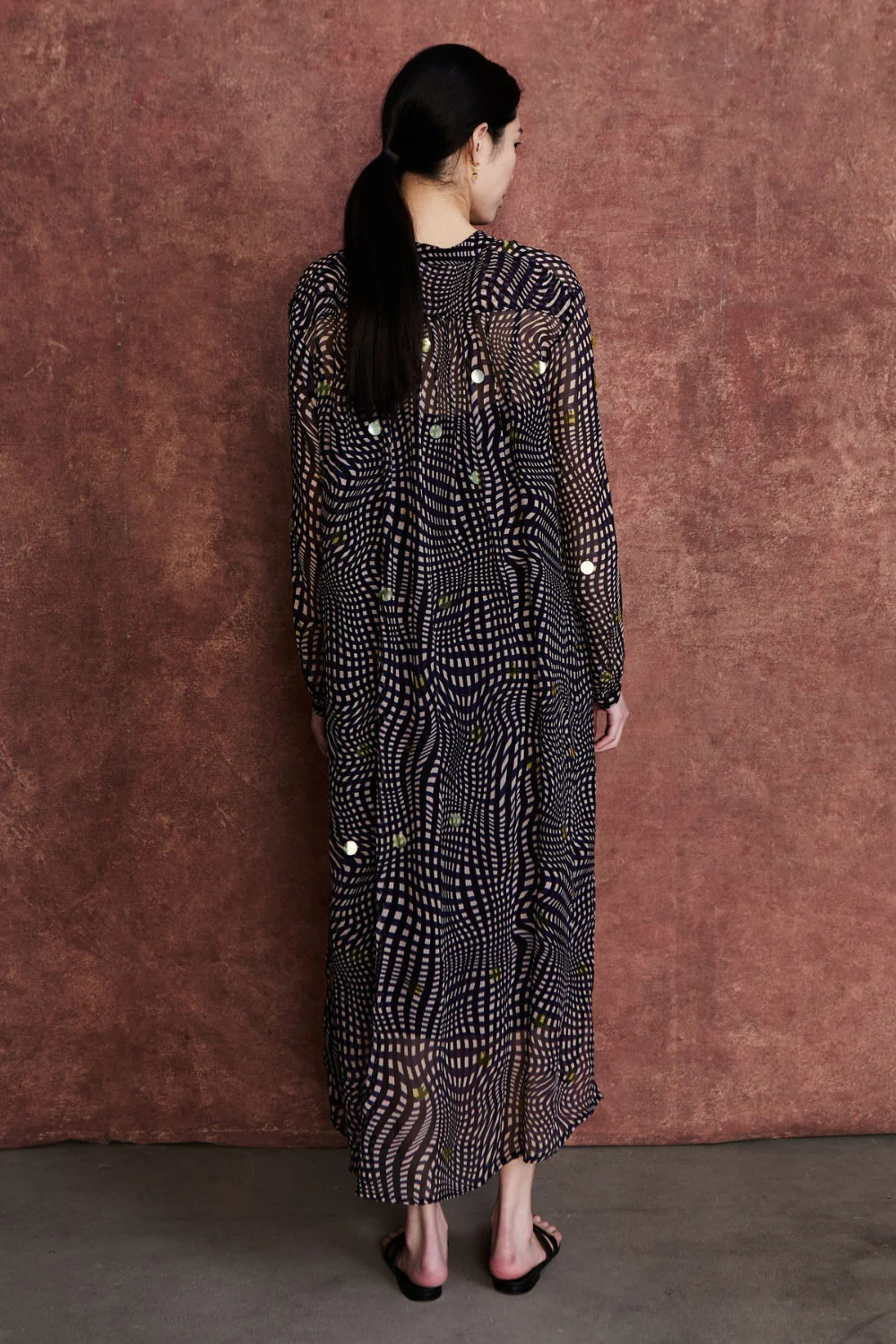 Eloise Dress Blue Warped Plaid - Image 3