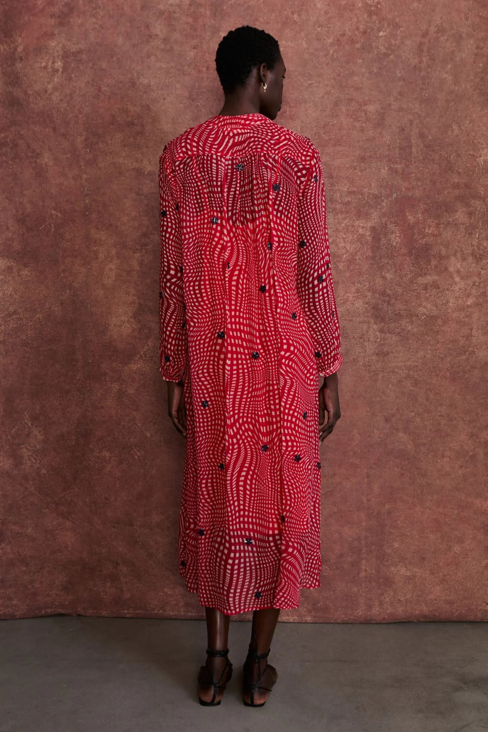 Eloise Dress Red Warped Plaid - Image 3