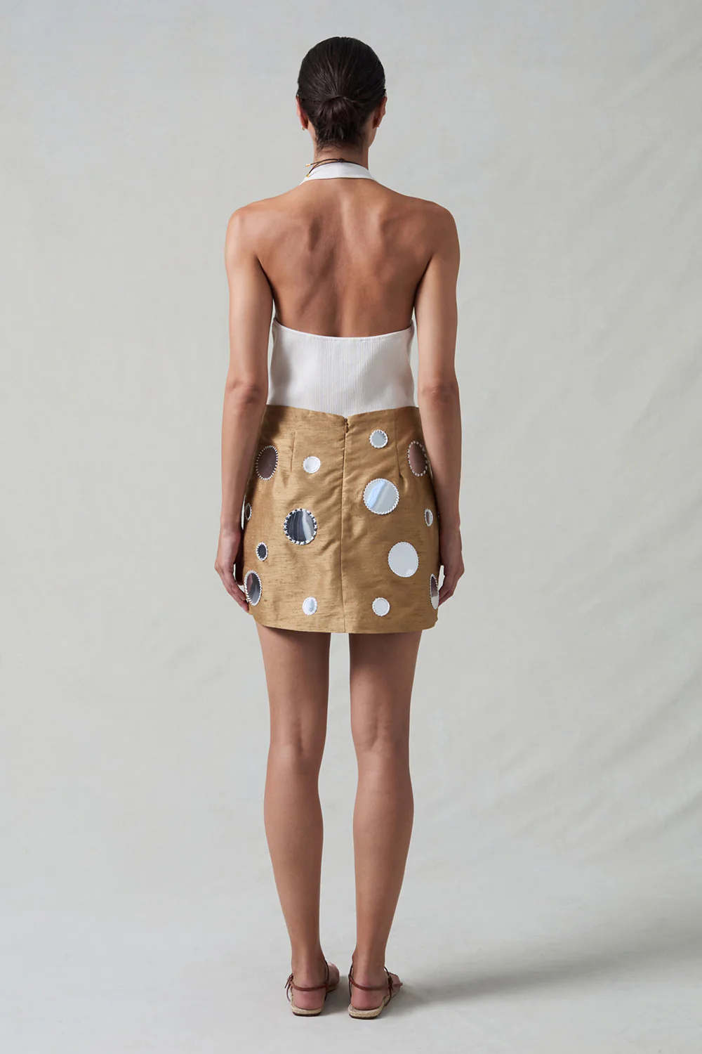 Mirror Mini Skirt Camel - Image 4