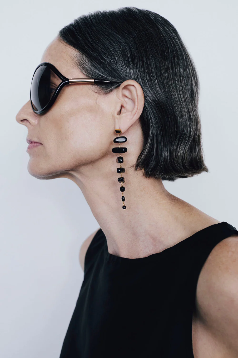 Mizumi Earrings Black Obsidian - Image 3