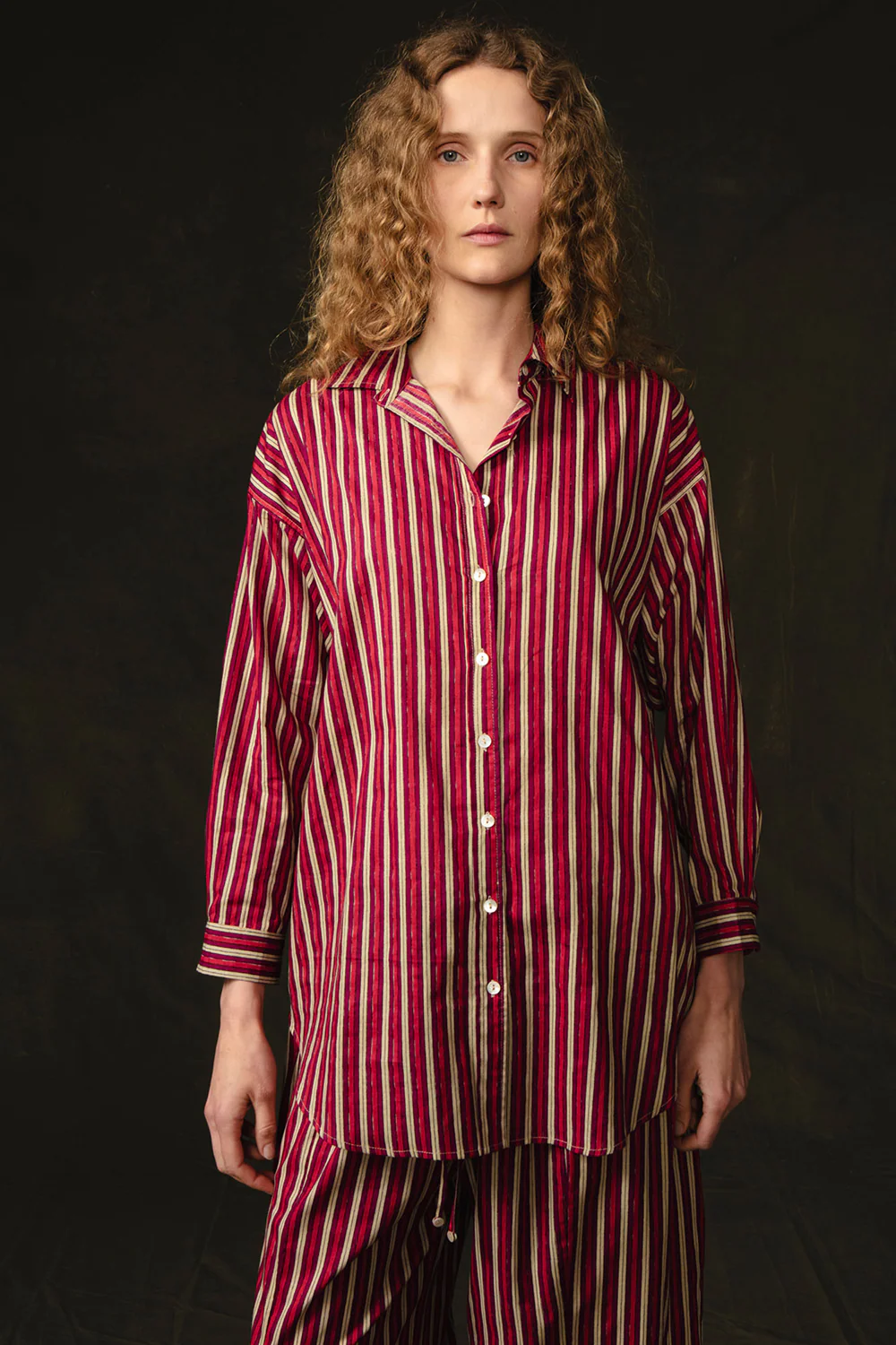 Pinstripe Printed Set Red - Image 3
