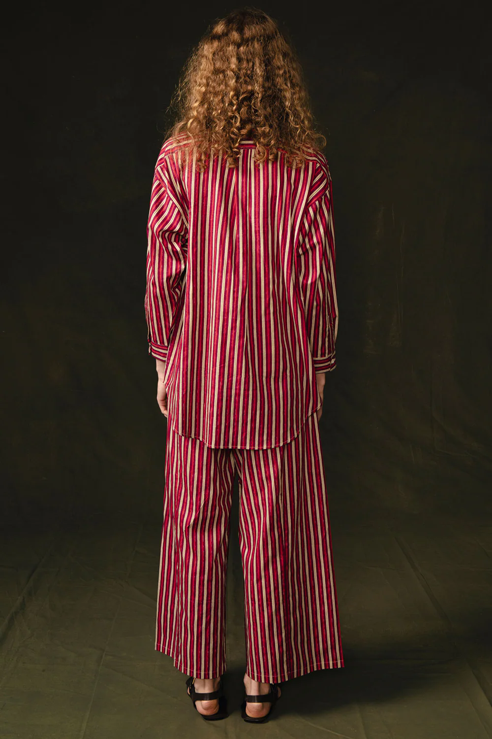 Pinstripe Printed Set Red - Image 4