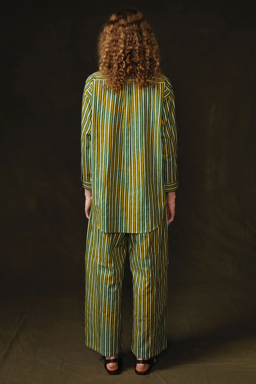 Pinstripe Printed Set Yellow - Image 4