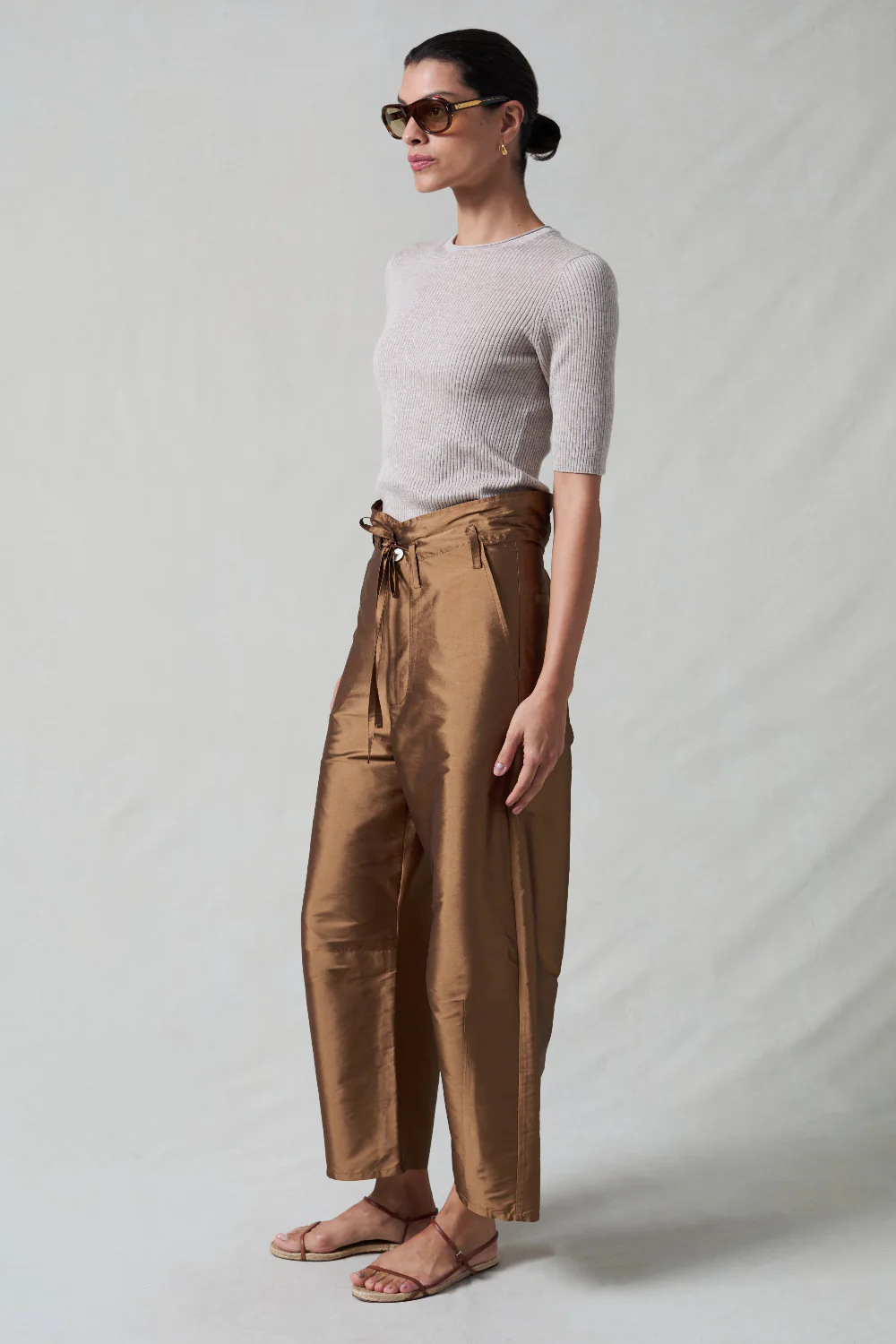 Techno Taffeta Barrel Pant Bronze - Image 3