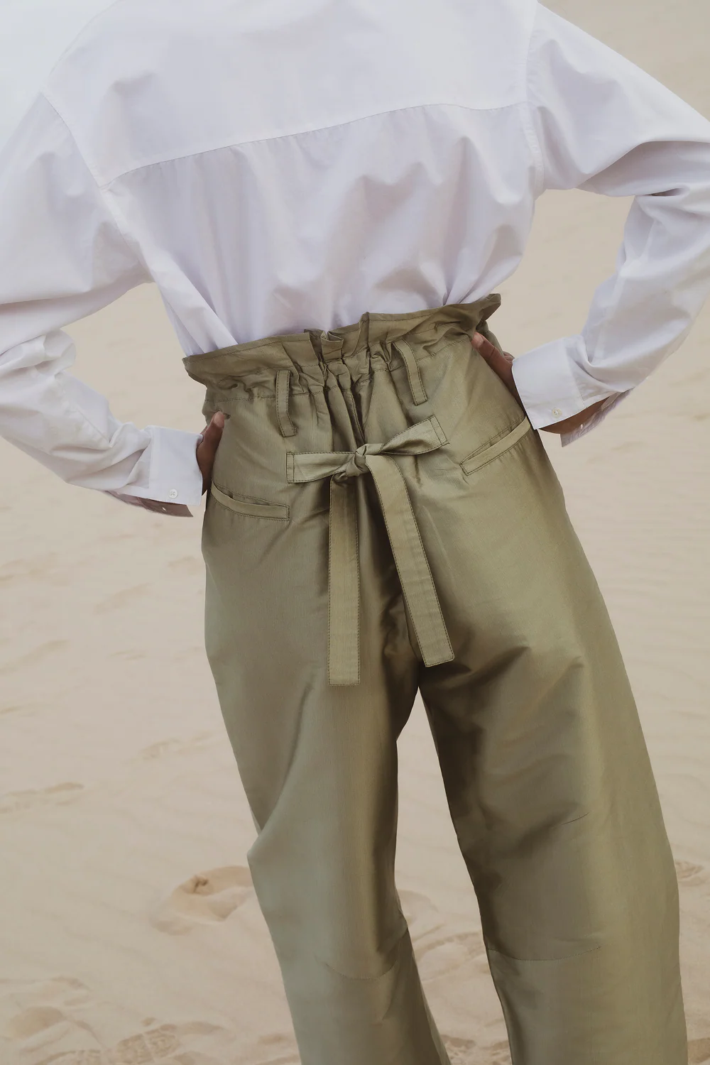 Techno Taffeta Barrel Pant Sage - Image 3