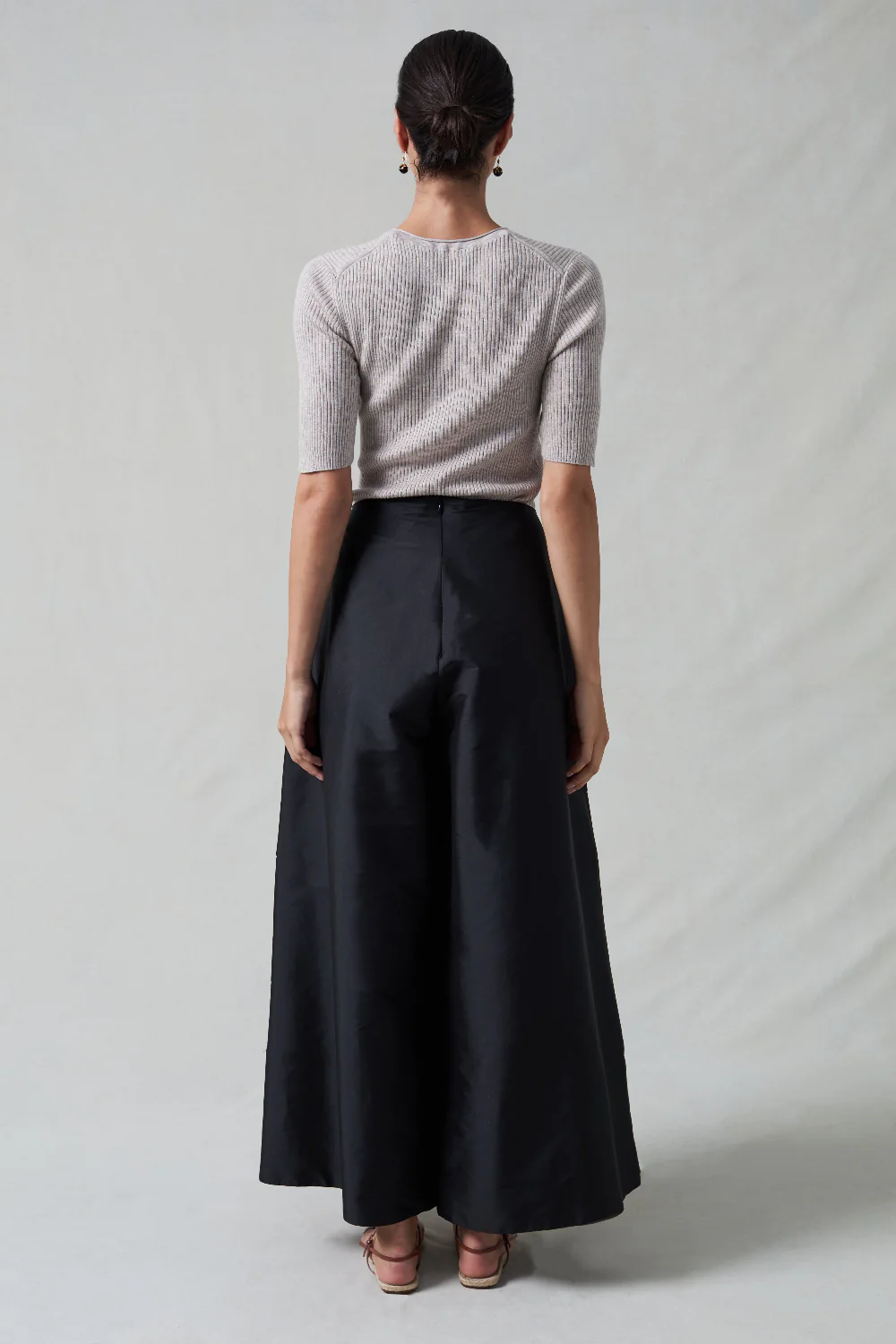 Techno Taffeta Ultra Wide Leg Trouser Black - Image 3