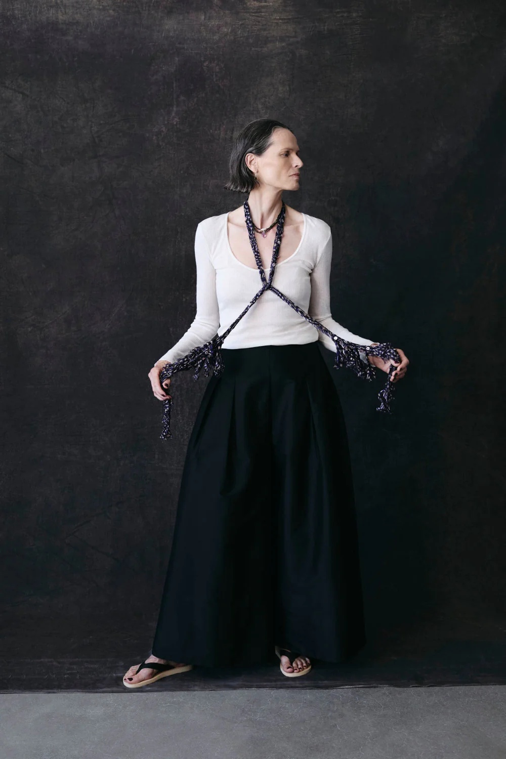 Techno Taffeta Ultra Wide Leg Trouser Black - Image 4