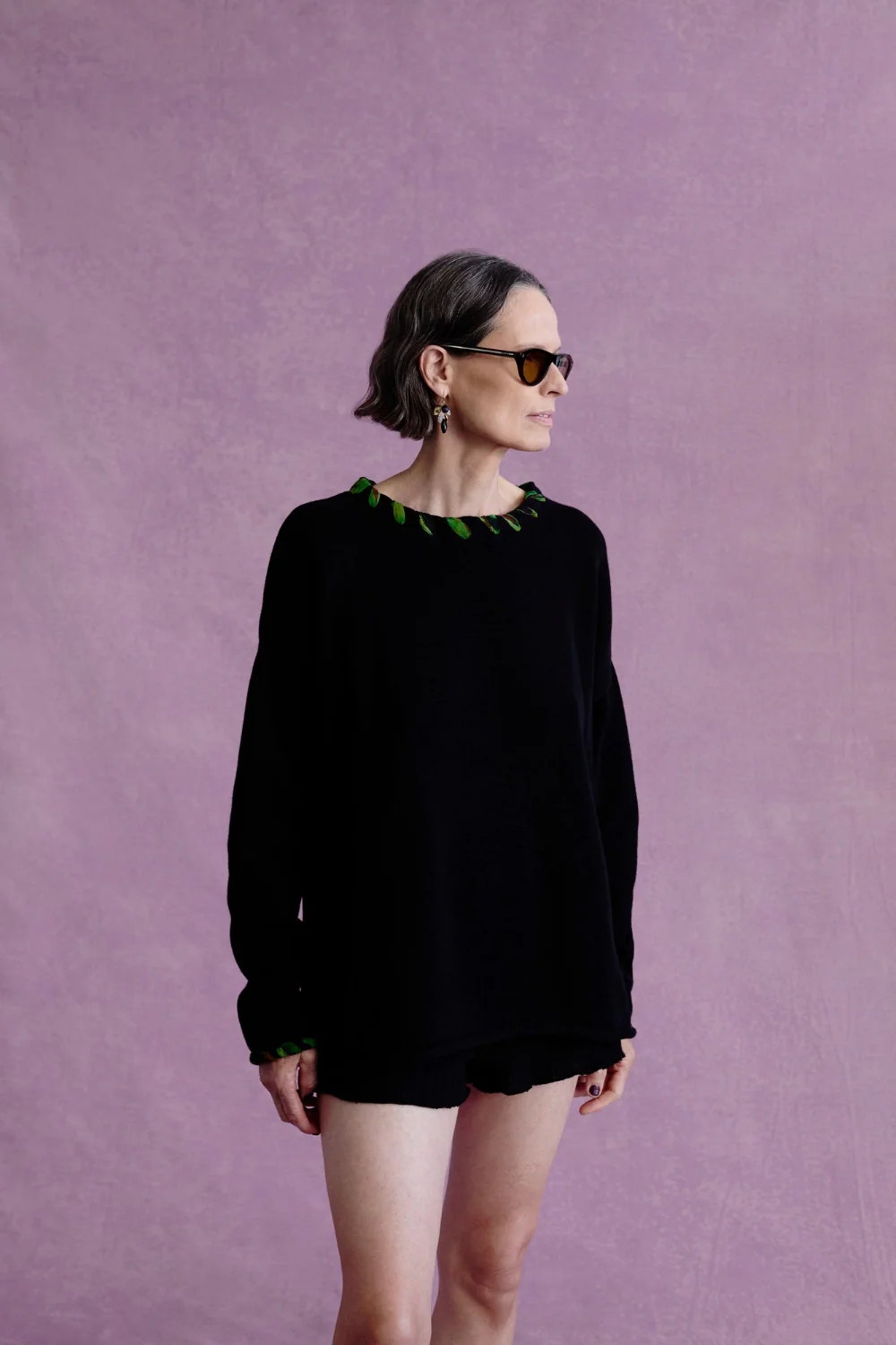 Whipstitch Sweater Black - Image 3